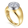 Caya - 14K White-Yellow Gold Round Diamond Engagement Ring