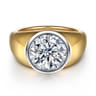 Caya - 14K White-Yellow Gold Round Diamond Engagement Ring