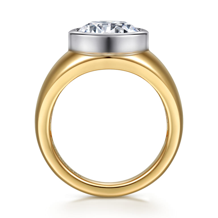 Caya - 14K White-Yellow Gold Round Diamond Engagement Ring - Shot 2