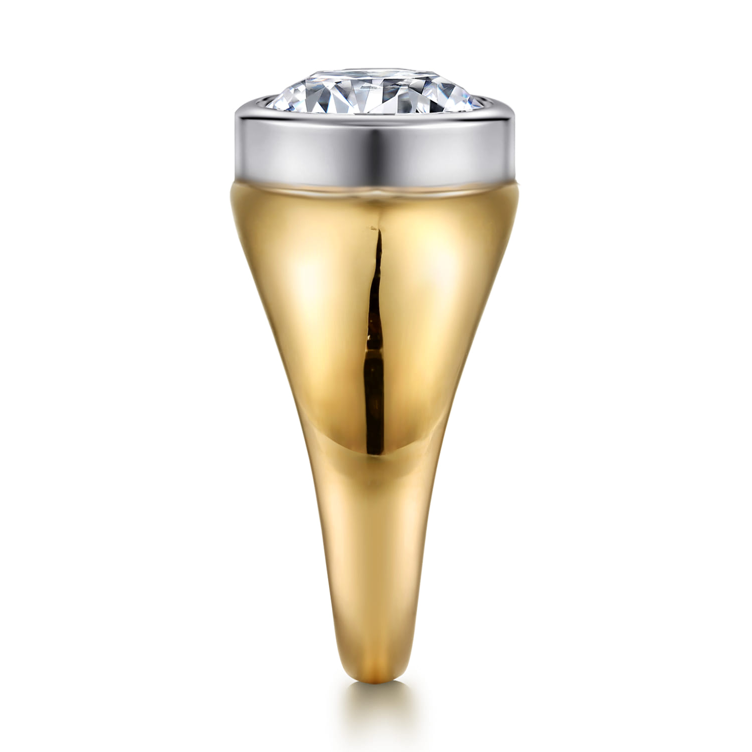 Caya - 14K White-Yellow Gold Round Diamond Engagement Ring - Shot 4