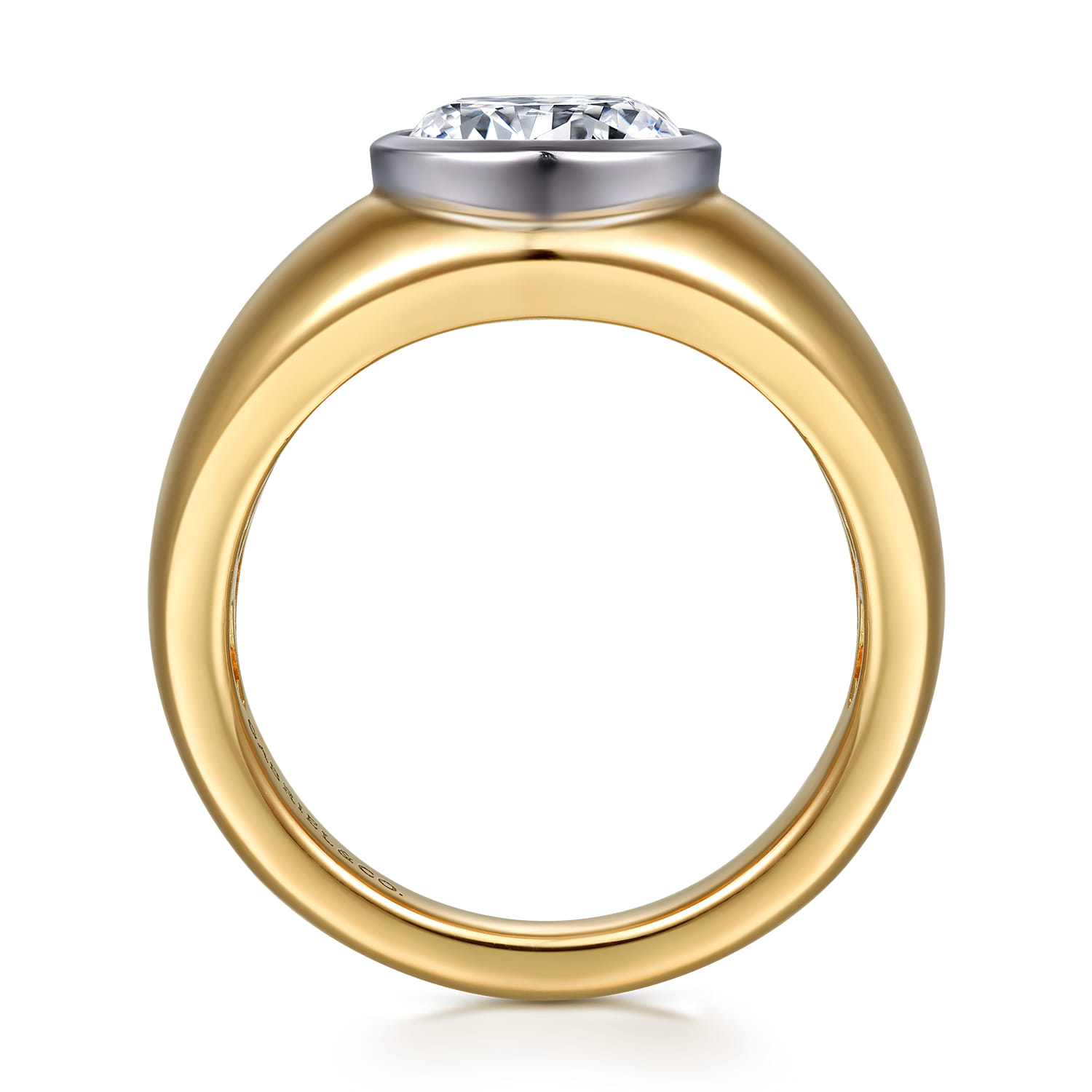 Caya - 14K White-Yellow Gold Round Diamond Engagement Ring - Shot 2