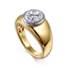 Caya - 14K White-Yellow Gold Round Diamond Engagement Ring