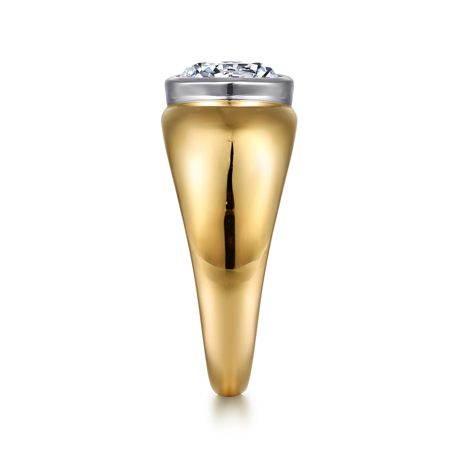 Caya - 14K White-Yellow Gold Round Diamond Engagement Ring - Shot 5