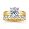 Aura - 14K White-Yellow Gold Round Solitaire Diamond Engagement Ring