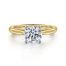 Lauren - 14K White-Yellow Gold Round Solitaire Diamond Engagement Ring