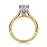 Lauren - 14K White-Yellow Gold Round Solitaire Diamond Engagement Ring