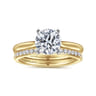 Lauren - 14K White-Yellow Gold Round Solitaire Diamond Engagement Ring