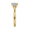 Lauren - 14K White-Yellow Gold Round Solitaire Diamond Engagement Ring