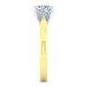 Lauren - 14K White-Yellow Gold Round Diamond Engagement Ring