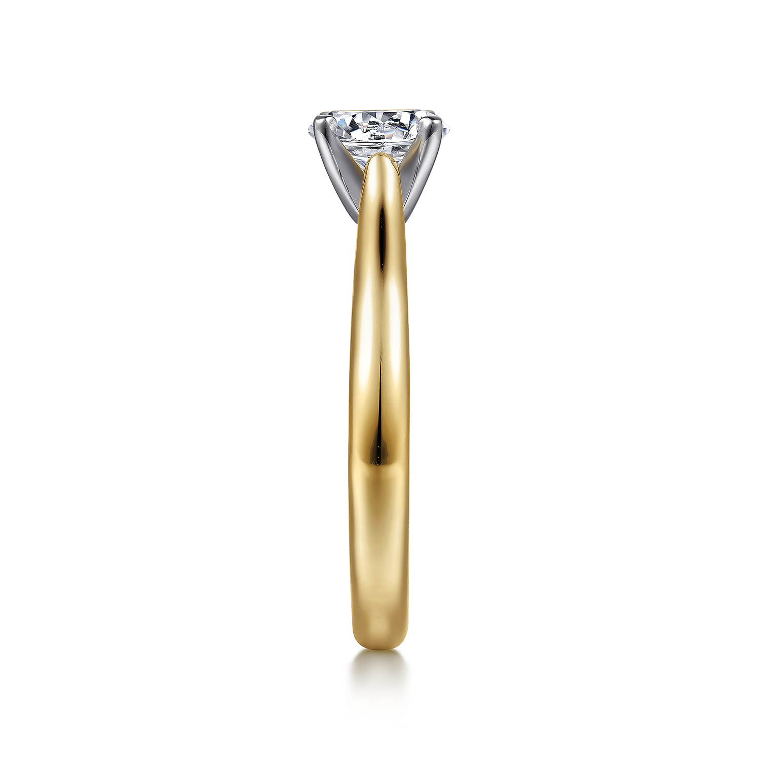 Michelle - 14K White-Yellow Gold Round Diamond Engagement Ring - Shot 5