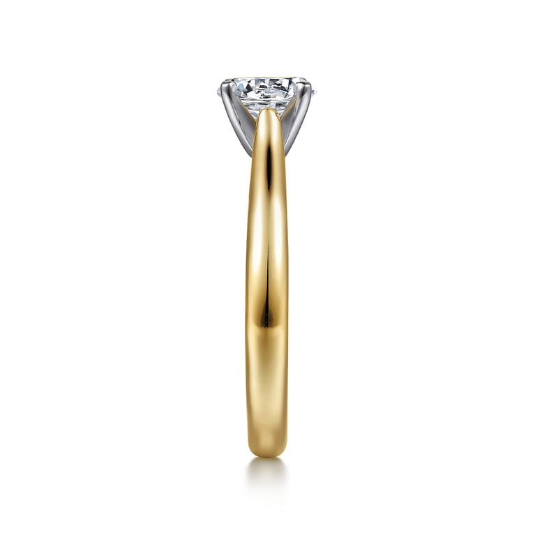 Michelle - 14K White-Yellow Gold Round Diamond Engagement Ring - Shot 5