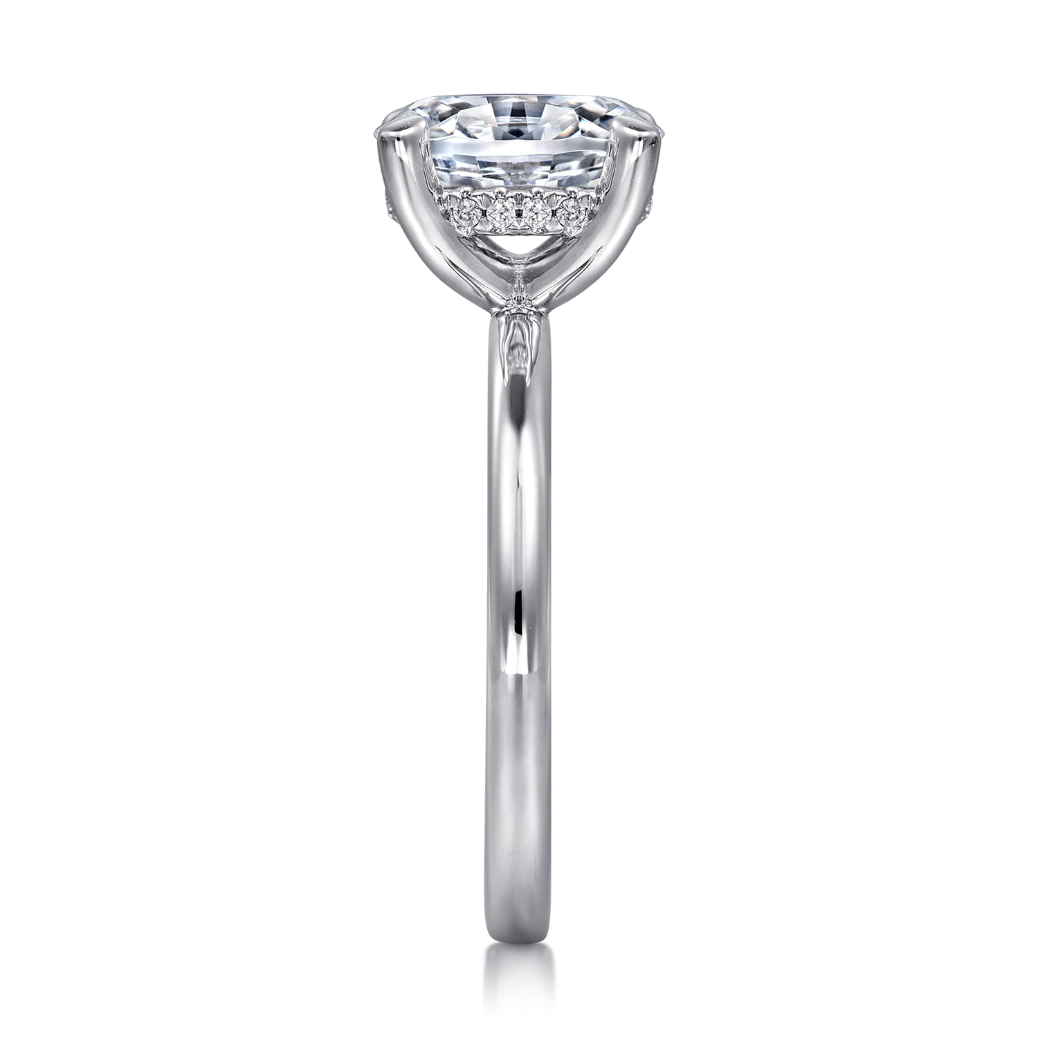 Cari - 18K White Gold Oval Diamond Engagement Ring - 0.06 ct - Shot 4