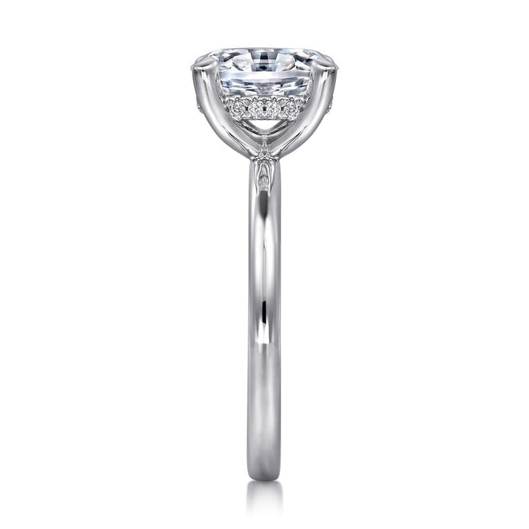 Cari - 18K White Gold Oval Diamond Engagement Ring - 0.06 ct - Shot 4
