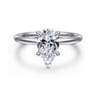 Cari - 18K White Gold Pear Diamond Engagement Ring - 0.06 ct