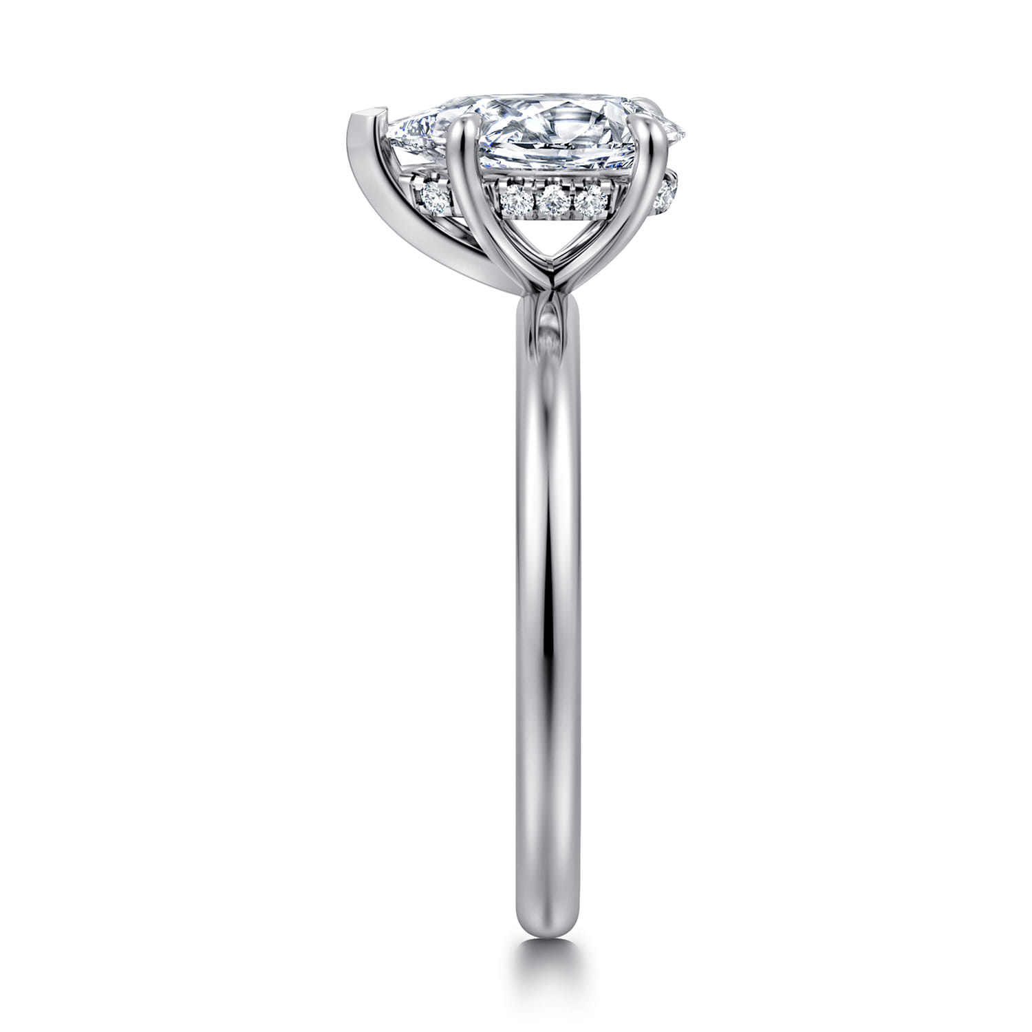 Cari - 18K White Gold Pear Diamond Engagement Ring - 0.06 ct - Shot 4