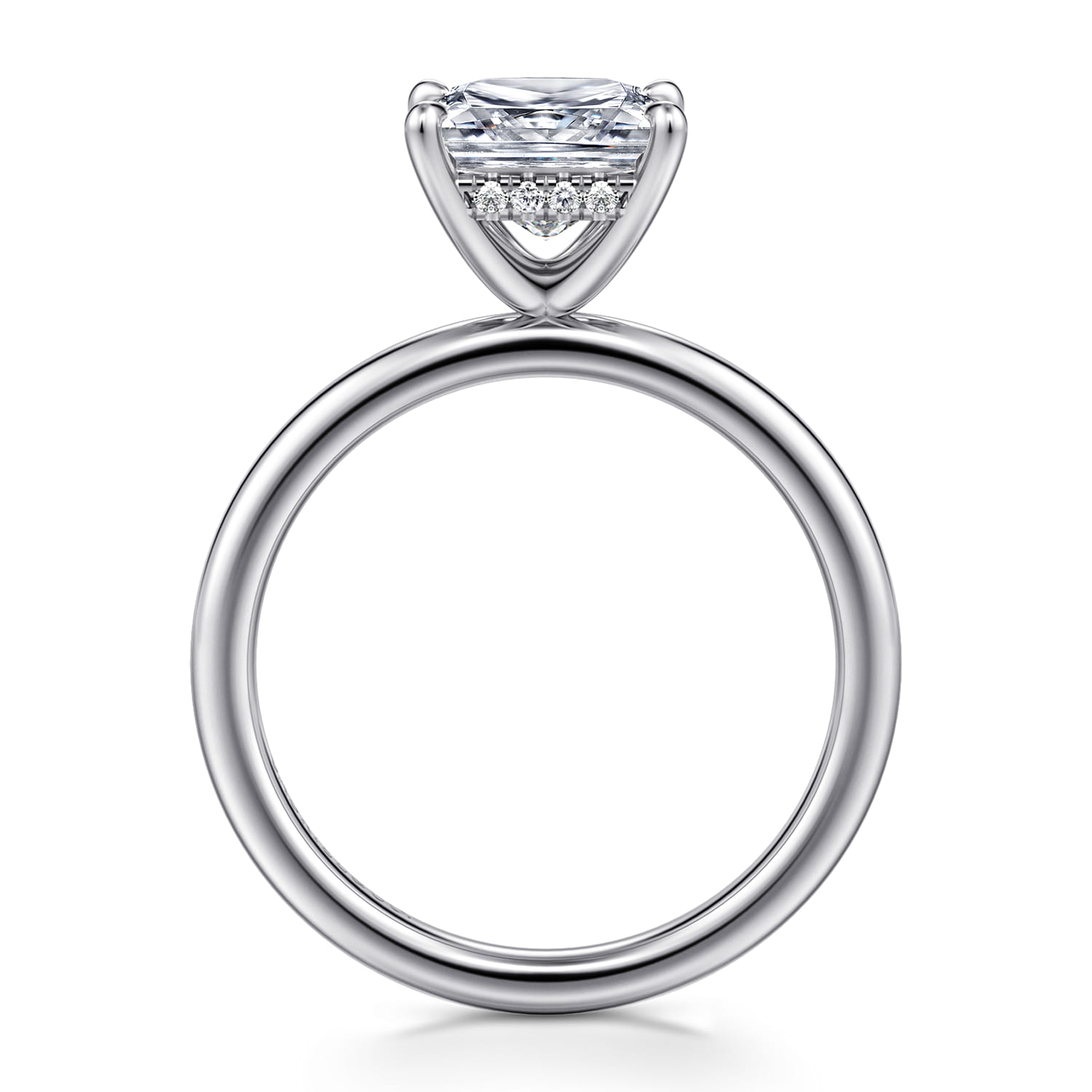 Cari - 18K White Gold Princess Cut Diamond Engagement Ring - 0.06 ct - Shot 2