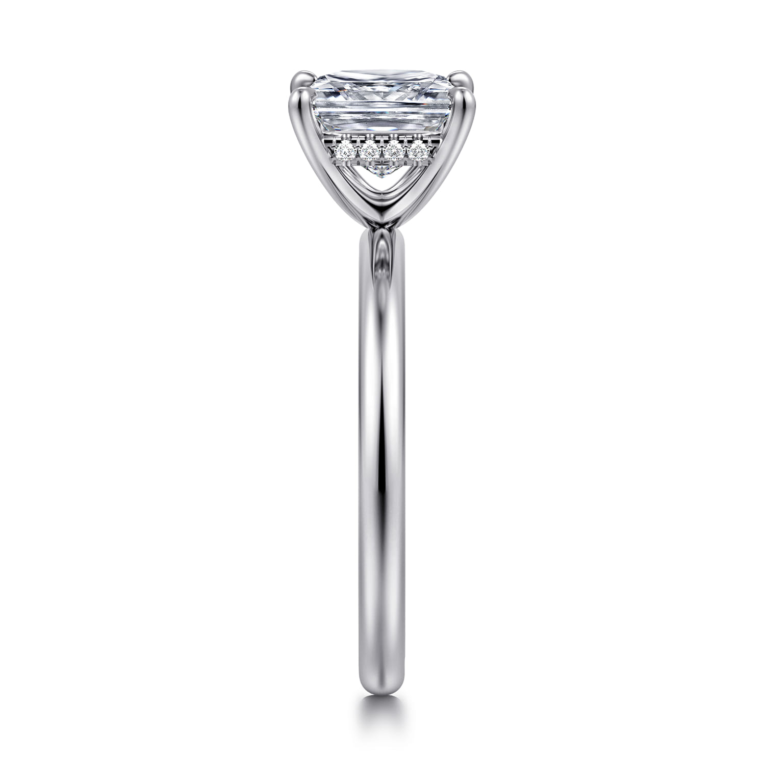 Cari - 18K White Gold Princess Cut Diamond Engagement Ring - 0.06 ct - Shot 4