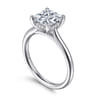 Azucena - 18K White Gold Princess Cut Solitaire Diamond Engagement Ring - 0.06 ct