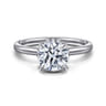 Rainah - 18K White Gold Round Diamond Engagement Ring - 0.11 ct