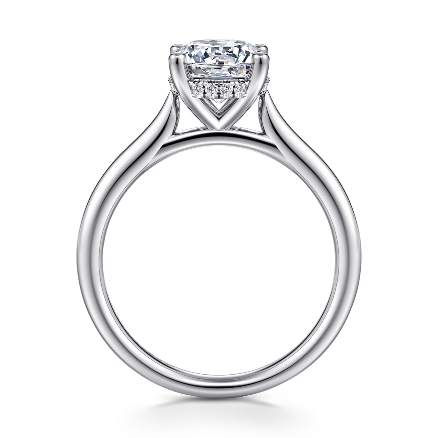 Azucena - 18K White Gold Round Solitaire Diamond Engagement Ring - 0.06 ct - Shot 2