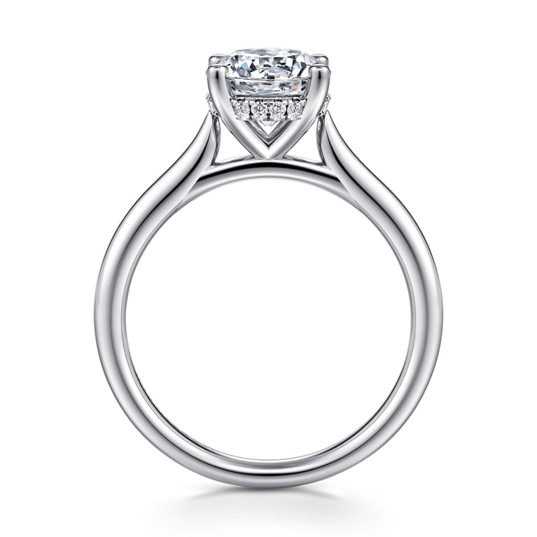 Azucena - 18K White Gold Round Solitaire Diamond Engagement Ring - 0.06 ct - Shot 2