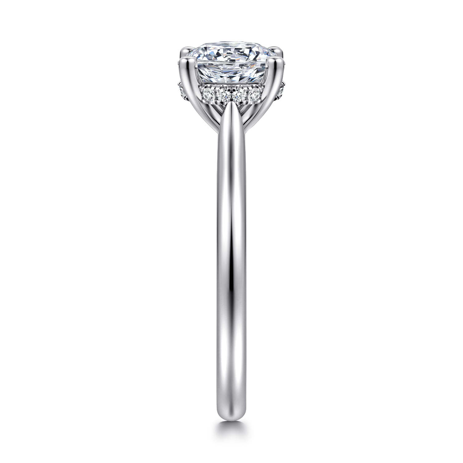 Azucena - 18K White Gold Round Solitaire Diamond Engagement Ring - 0.06 ct - Shot 4