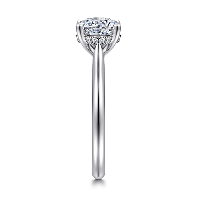 Azucena - 18K White Gold Round Solitaire Diamond Engagement Ring - 0.06 ct - Shot 4