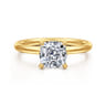 Cari - 18K Yellow Gold Cushion Cut Diamond Engagement Ring - 0.06 ct