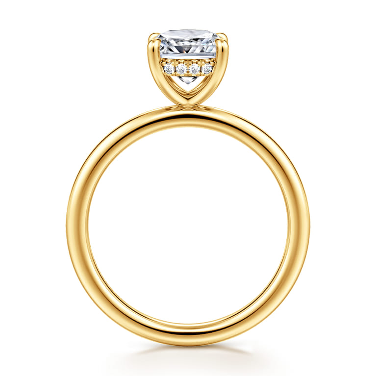 Cari - 18K Yellow Gold Cushion Cut Diamond Engagement Ring - 0.06 ct - Shot 2
