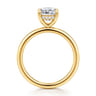 Cari - 18K Yellow Gold Cushion Cut Diamond Engagement Ring - 0.06 ct