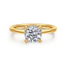 Rainah - 18K Yellow Gold Cushion Cut Diamond Engagement Ring - 0.08 ct