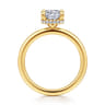 Rainah - 18K Yellow Gold Cushion Cut Diamond Engagement Ring - 0.08 ct