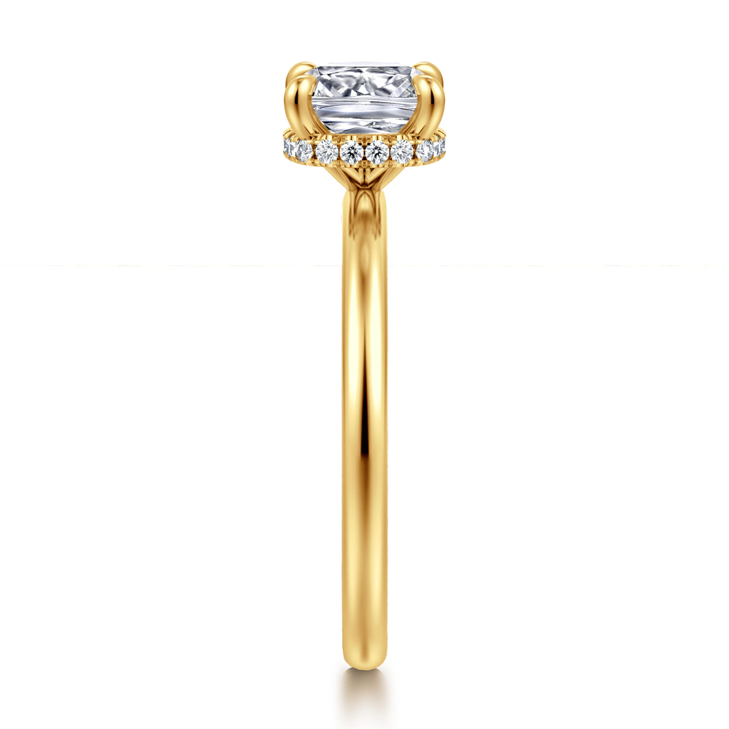 Rainah - 18K Yellow Gold Cushion Cut Diamond Engagement Ring - 0.08 ct - Shot 4