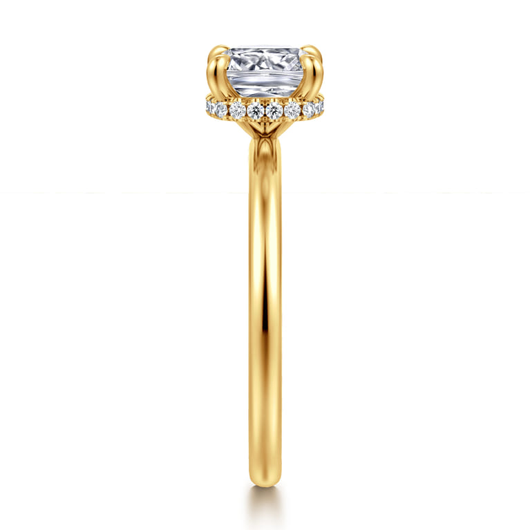 Rainah - 18K Yellow Gold Cushion Cut Diamond Engagement Ring - 0.08 ct - Shot 4