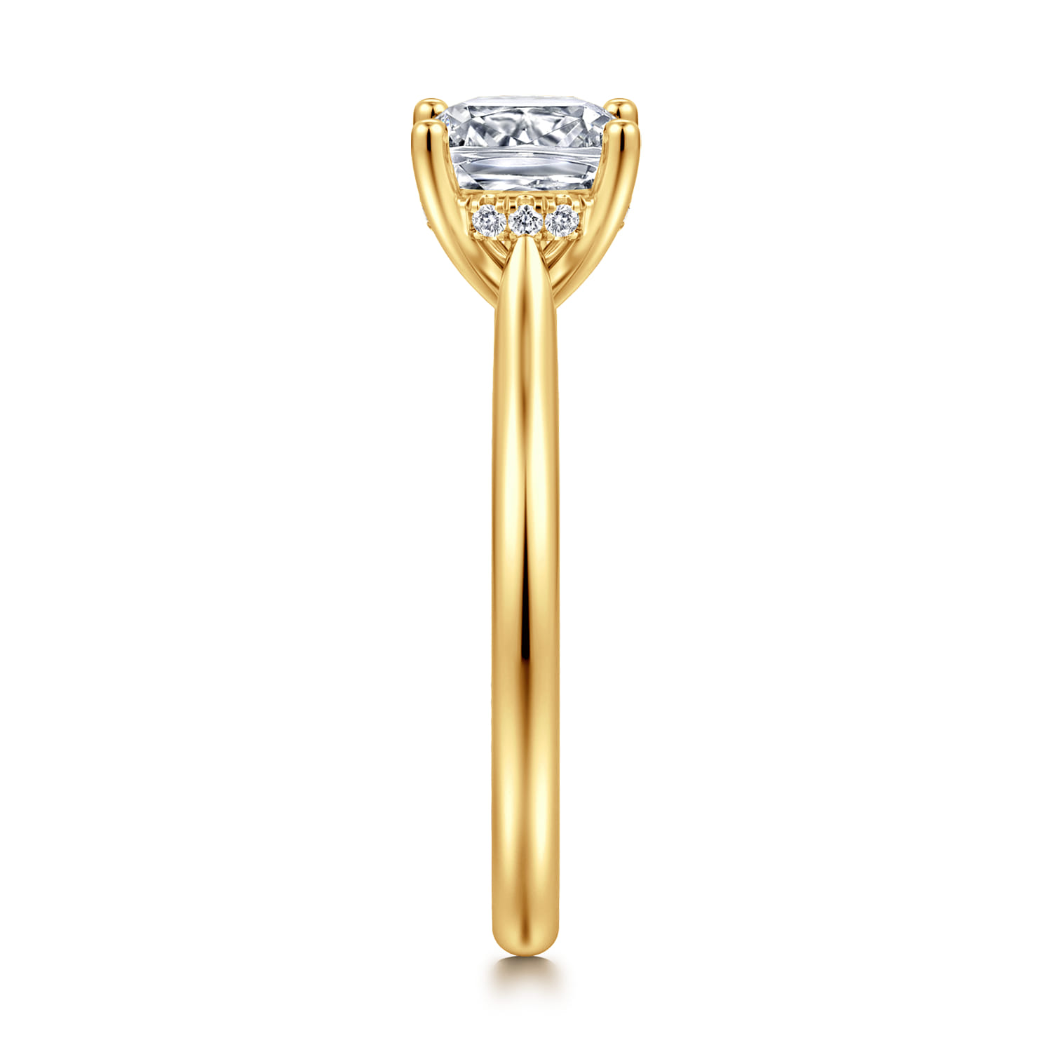 Azucena - 18K Yellow Gold Cushion Cut Solitaire Diamond Engagement Ring - 0.05 ct - Shot 4