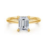 Cari - 18K Yellow Gold Emerald Cut Diamond Engagement Ring - 0.06 ct