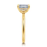 Cari - 18K Yellow Gold Emerald Cut Diamond Engagement Ring - 0.06 ct