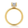 Rainah - 18K Yellow Gold Emerald Cut Diamond Engagement Ring - 0.1 ct