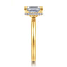 Rainah - 18K Yellow Gold Emerald Cut Diamond Engagement Ring - 0.1 ct