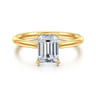 Azucena - 18K Yellow Gold Emerald Cut Solitaire Diamond Engagement Ring - 0.06 ct