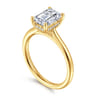 Azucena - 18K Yellow Gold Emerald Cut Solitaire Diamond Engagement Ring - 0.06 ct