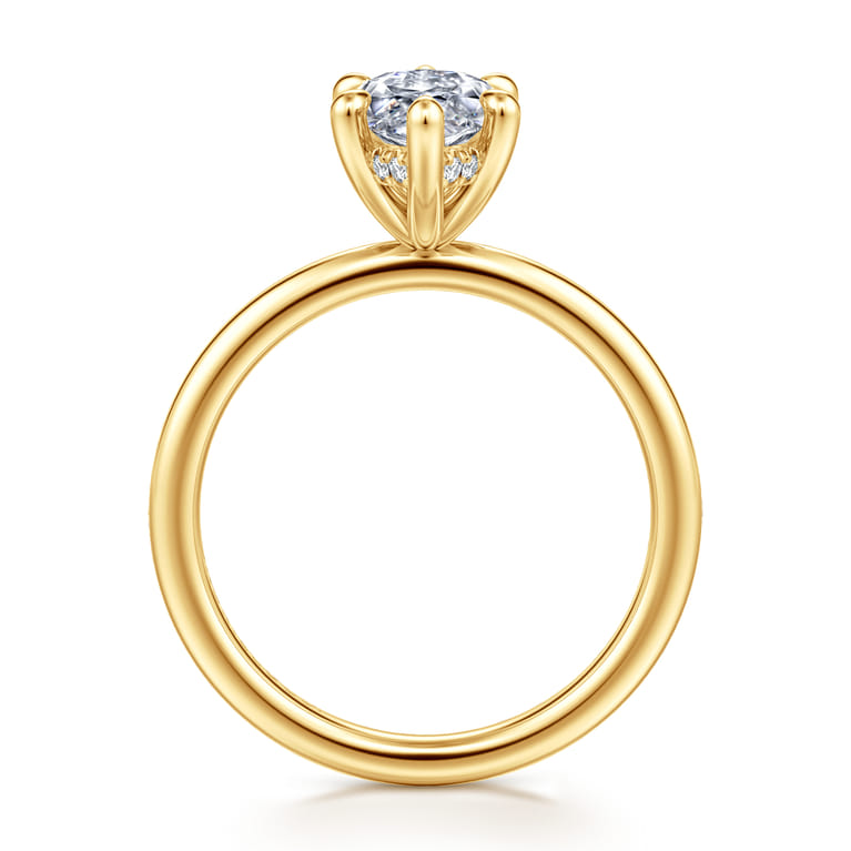 Cari - 18K Yellow Gold Marquise Diamond Engagement Ring - 0.06 ct - Shot 2