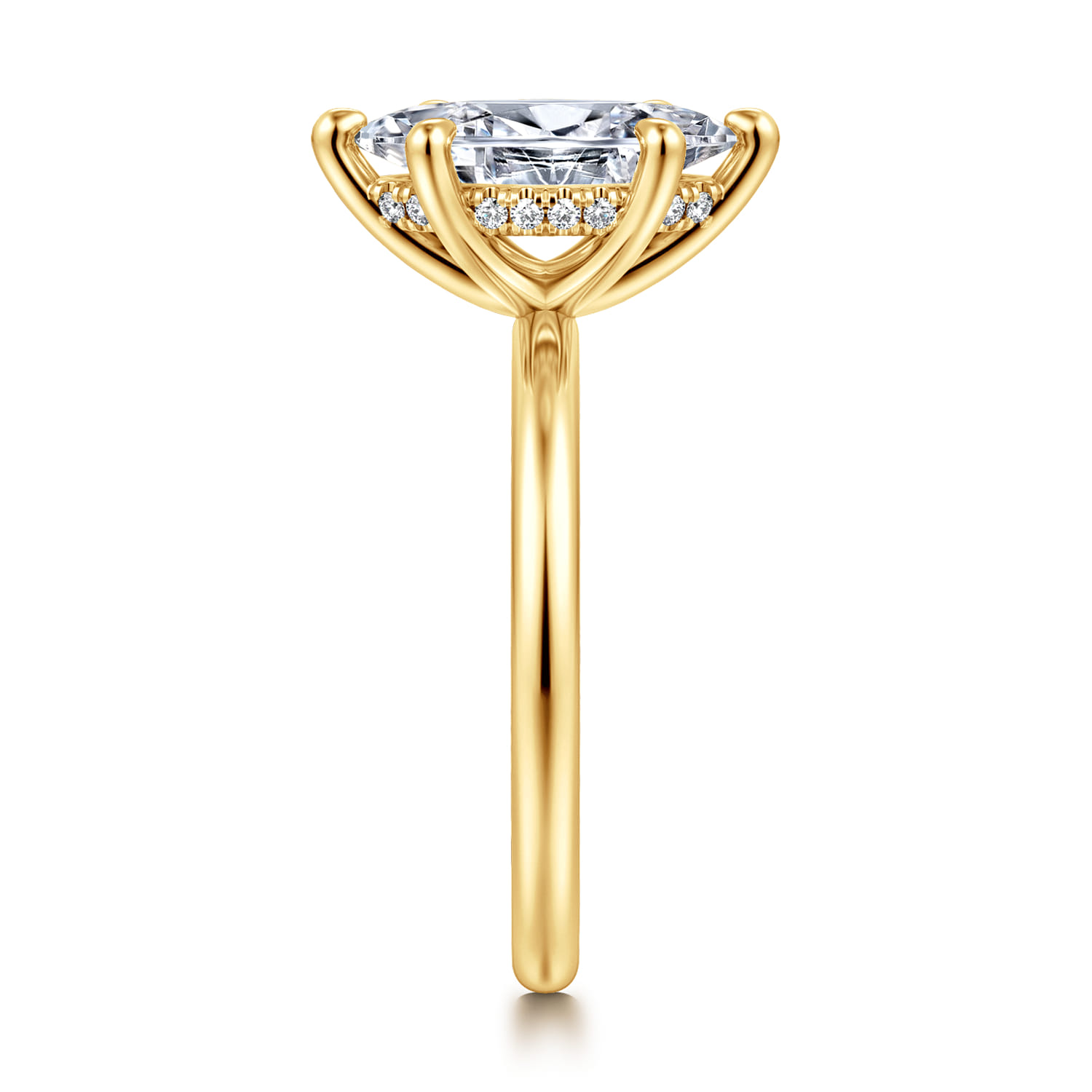 Cari - 18K Yellow Gold Marquise Diamond Engagement Ring - 0.06 ct - Shot 4