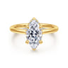Rainah - 18K Yellow Gold Marquise Shape Diamond Engagement Ring - 0.12 ct
