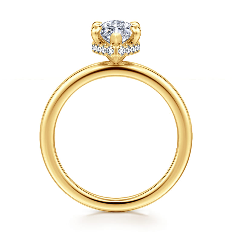 Rainah - 18K Yellow Gold Marquise Shape Diamond Engagement Ring - 0.12 ct - Shot 2