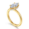 Rainah - 18K Yellow Gold Marquise Shape Diamond Engagement Ring - 0.12 ct
