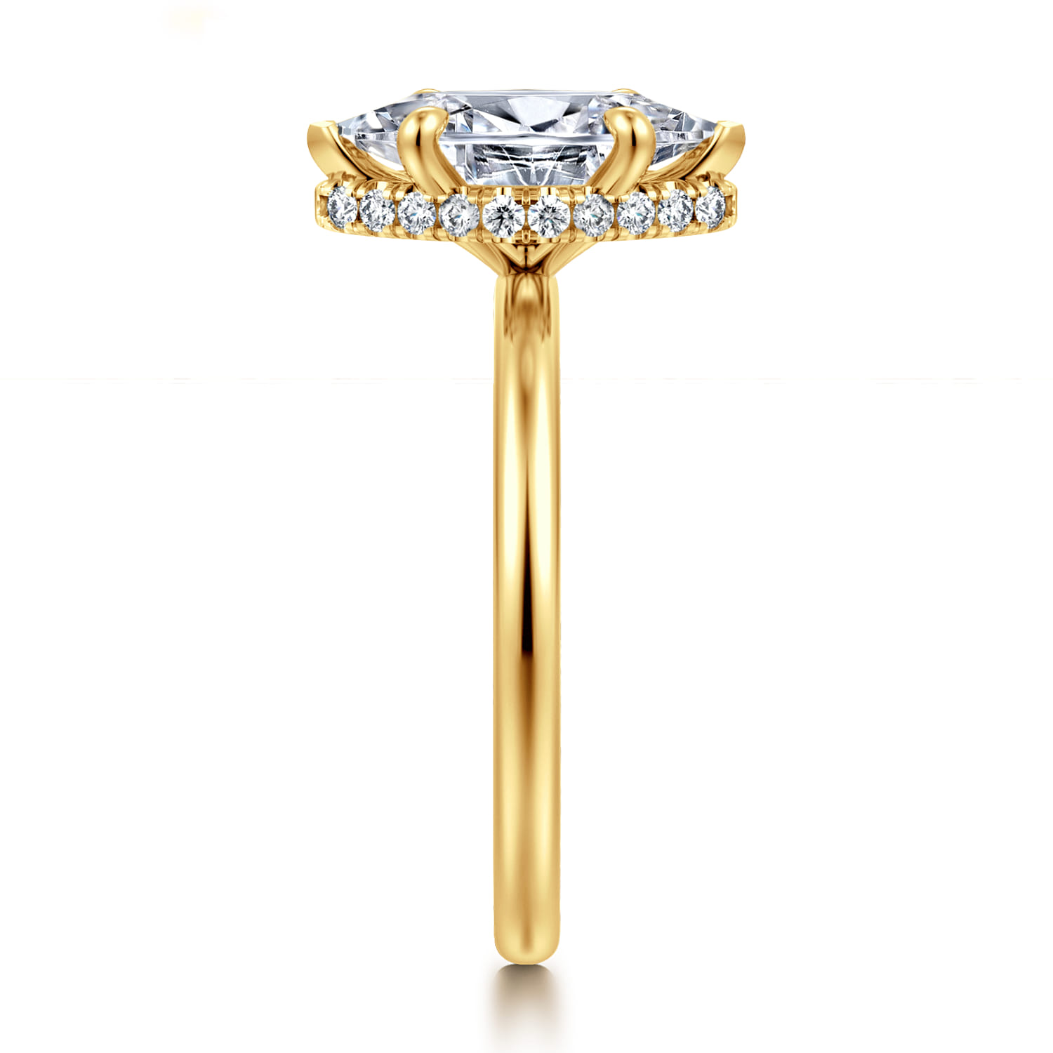 Rainah - 18K Yellow Gold Marquise Shape Diamond Engagement Ring - 0.12 ct - Shot 4