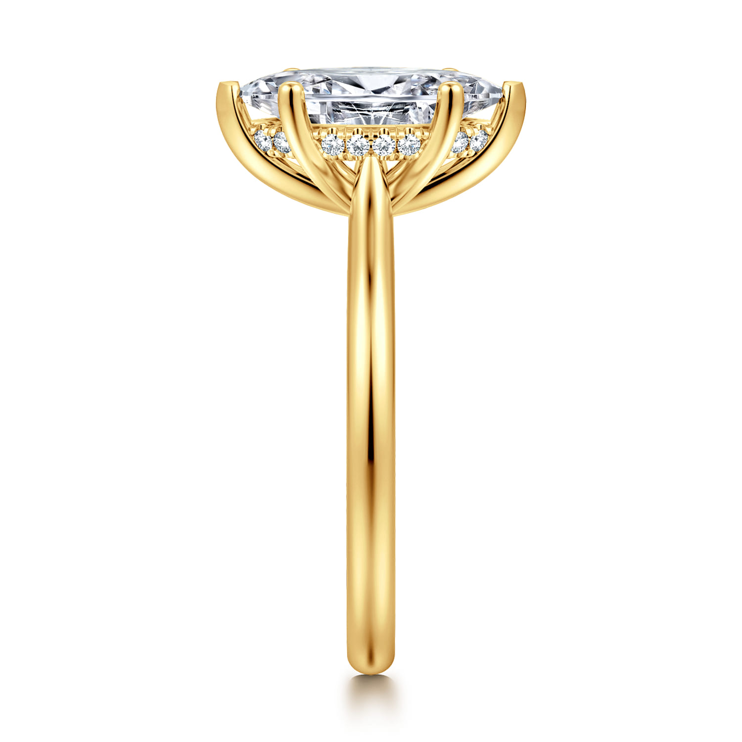 Azucena - 18K Yellow Gold Marquise Shape Solitaire Diamond Engagement Ring - 0.06 ct - Shot 4