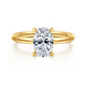 Cari - 18K Yellow Gold Oval Diamond Engagement Ring - 0.06 ct
