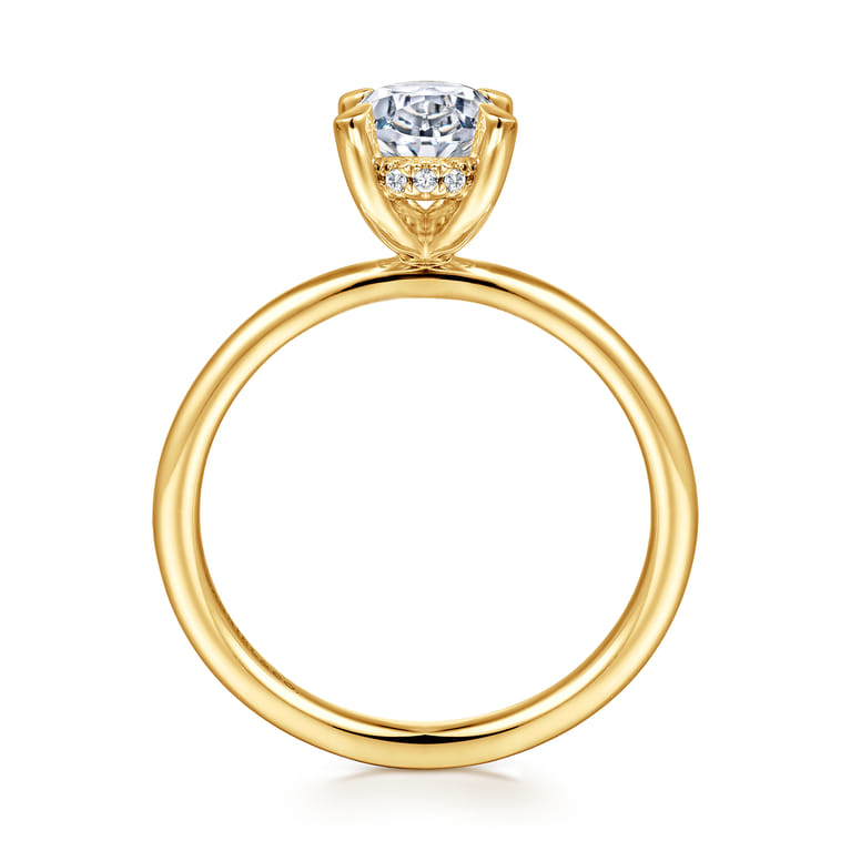 Cari - 18K Yellow Gold Oval Diamond Engagement Ring - 0.06 ct - Shot 2